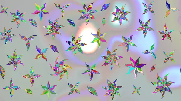 Küçük çiçekte güzel bir desen. Küçük renkli çiçekler. Robot resim. Moda baskıları için zarif bir şablon. Motley illüstrasyonu. Çiçekli bahar çiçekleri.