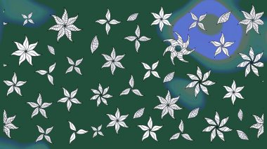 Çiçek yeşili eskiz deseni. Raster çiçek izi. Klasik taslak çizimi. Raster Yumuşak kumaş deseni.