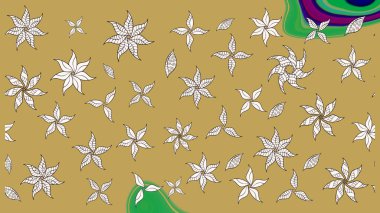 Çiçekli karalama şeklinde Raster çiçek deseni. Yumuşak, bahar çiçekli arka plan. Sarı renkte çiçekler.