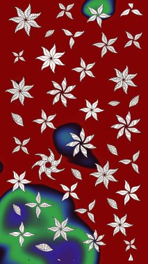 Raster illüstrasyonu. Kumaş, tekstil, duvar kağıdı baskısı için. Eskiz geçmişi. Tomurcukları çiçek olan sevimli bir çiçek deseni. Eski usul. Raster..