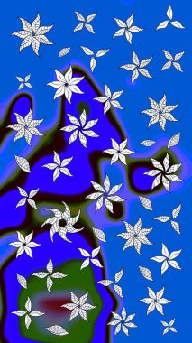 Organik elementler. Botanik çizim kalıbı. Raster deseni. Suluboya etkisi.