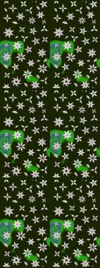 Kumaş, duvar kağıdı ve kağıt üzerine baskı yapmak için gelişen arka plan. Moda arka planında parlak buketler. Raster illüstrasyonu. Eski usul küçük çiçekli şirin bir eskiz deseni..