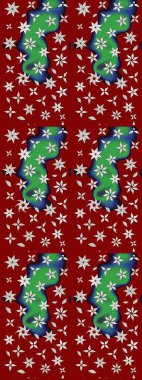 Kırmızı renkte çiçekler. Sevimli çiçek raster deseni. Düz Çiçek Elementleri Tasarımı. Renkli Yaz Teması çizim şablonu.