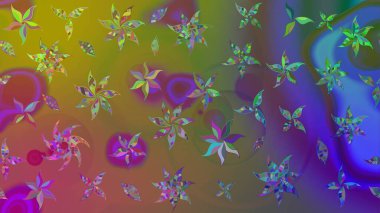 Yeşil renkli çiçekler. Nazik, narin çiçek arkaplanı. Raster çiçek desenli ve çiçekli..