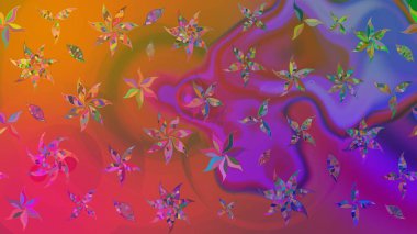 Düz Çiçek Elementleri Tasarımı. Çiçek desenli eskiz, yaz çiçekleri. Mor renkli çiçekler. Renkli Bahar Teması çizim şablonu.