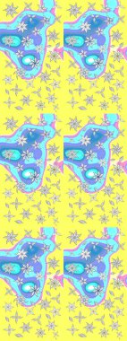 Küçük çiçekteki sevimli çiçek deseni. Sarı renkte çiçekler.