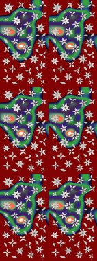 Bahar çiçekleriyle güzel bir çiçek deseni çizmişsin. Güzel kumaş deseni. Raster illüstrasyonu.