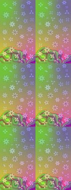 Çiçeksel çizim kalıbının yansıması. Tarafsız renklerde vadinin çiçekleri.