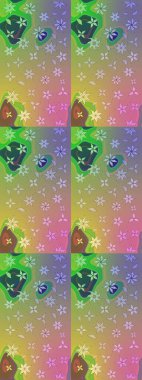 Çiçek duvar kağıdı. Renkli süs kenarı. Hint süsü. Çizim kalıbı. Raster illüstrasyonu. Tarafsız renklerde.