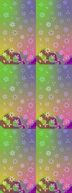 Çiçekli karalama şeklinde Raster çiçek deseni. Tarafsız renklerde bahar çiçekleri. Raster illüstrasyonu.