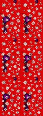 Renkli çizim kalıbı. Çiçek arkaplan. Çiçek duvar kâğıdı. Raster illüstrasyonu. Kırmızı renklerde şirin tekstil.