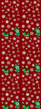 Raster çiçek desenleri çiziyor. Vadinin çiçekleri kırmızı renklerde.