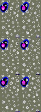 Çiçekli yumuşak bir eskiz şekli. Raster çiçekleri klasik tarzda çizilmiş. Yumuşak, yeşil renkli bahar çiçekleri. Raster illüstrasyonu.