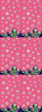 Sevimli çiçek raster deseni. Pembe renkli çiçekler. Renkli Bahar Teması eskiz kalıbı. Düz Çiçek Elementleri Tasarımı.