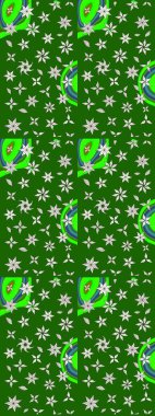 Çiçekli yumuşak bir eskiz şekli. Raster çiçekleri klasik tarzda çizilmiş. Yumuşak, yeşil renkli bahar çiçekleri. Raster illüstrasyonu.