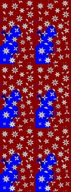 Raster illüstrasyonundaki çiçek desenli çizim. Kırmızı renkte çiçekler. Renkli Yaz Temalı eskiz kalıbı. Düz Çiçek Elementleri Tasarımı.