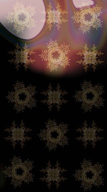 Raster illüstrasyonu. Siyah, kahverengi ve gri kar taneleri. Kar tanelerinin soyut arkaplanlı Noel şablonu. Noel ve Yeni Yıl moda baskıları için tatil tasarımı.