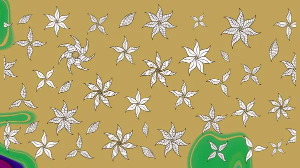 Çiçekler suluboya eskiz deseni. Raster Stili kumaş deseni.