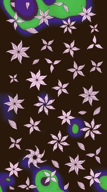 Küçük çiçekteki sevimli çiçek deseni. Robot resim. Raster illüstrasyonu.