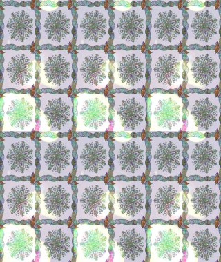 Renkli Bahar Teması eskiz kalıbı. Düz Çiçek Elementleri Tasarımı. Raster illüstrasyonundaki çiçek desenli çizim. Güzel kumaş deseni.