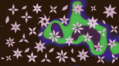 Üst manzara, yumuşak kahverengi renk. Manzaralı çiçek deseni. Sevgililer günü ve tebrik kartı konsepti için şık bir davetiye. Çiçek kompozisyonu, el boyası, hassas şablon..