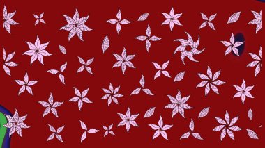 Sketch Colour Spring Theme eskiz kalıbı. Kırmızı renkte çiçekler. Sevimli çiçek raster deseni. Düz Çiçek Elementleri Tasarımı.