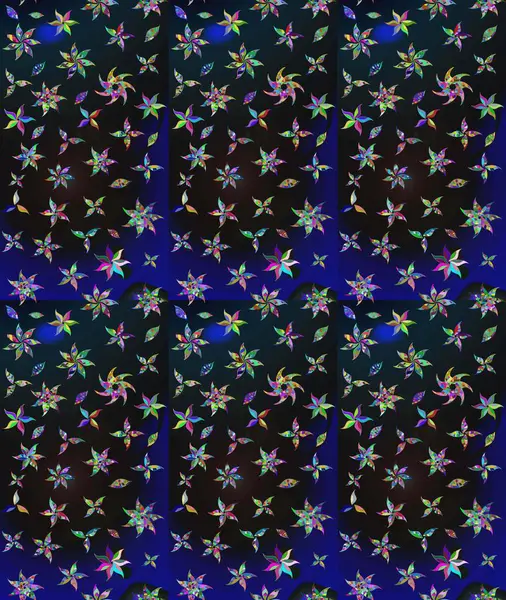 Raster illüstrasyonu. Eski usul küçük çiçekli şirin bir eskiz deseni. Moda arka planında parlak buketler. Kumaş, duvar kâğıdı ve kağıda yazdırmak için gelişen arkaplan.