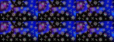 Poster ya da kapak için arka plan. Davetiye ve kartpostal tasarımı için dekoratif çiçek unsurları. Şirin, zarif çiçekler Raster illüstrasyonu. Yapraklı çizim şekli. Tekstil için figür.