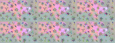 Gri renkli çiçekler. Düz Çiçek Elementleri Tasarımı. Raster illüstrasyonundaki çiçek desenli çizim. Renkli Yaz Teması çizim şablonu.