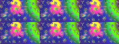 Raster deseni. Yumuşak, mavi renkte yaz çiçekleri. Küçük çiçekteki sevimli çiçek deseni. Raster illüstrasyonu.