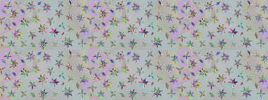 Raster illüstrasyonu. Gri renklerde. Gri renkli gri papatya deseni.