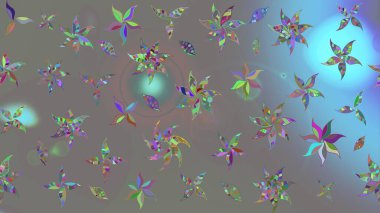 Raster illüstrasyonu. Suluboya stilinde gri renkte. Küçük çiçekli bahar deseni çiz.