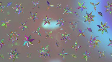 Renkli Bahar Teması eskiz kalıbı. Raster illüstrasyonundaki çiçek desenli çizim. Düz Çiçek Elementleri Tasarımı. Güzel kumaş deseni.