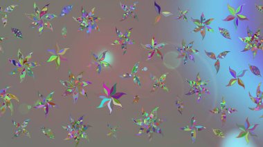 Çiçekli karalama şeklinde Raster çiçek deseni. Gri renkli çiçekler. Nazik, sevimli çiçek arkaplanı..