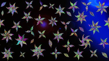 Siyah renkli çiçekler. Çiçekli karalama şeklinde Raster çiçek deseni. Yumuşak, bahar çiçekli arka plan.