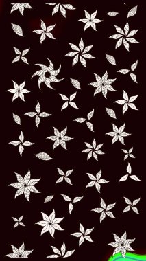 Çiçek desenli eskiz. Gömlek baskısı için çiçek boyası. Siyah renkte çiçekler.