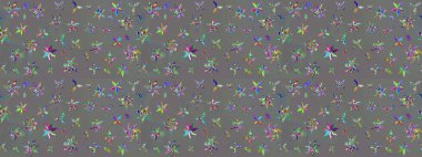 Tekstil veya kitap kapakları, imalat, duvar kağıtları, baskı, hediye paketi ve yapıştırma kitabı için çiçek eskizi geçmişi. Raster illüstrasyonu. Küçük ölçekli çiçeklerdeki basit sevimli desen.