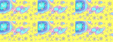 Küçük sarı çiçeklerle oldukça eski bir besin torbası deseni. Tekstil, kumaş, kapaklar, duvar kağıtları, baskı, paket, koleksiyon defteri, örgü, dekupaj için çiçek arkaplanı..