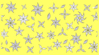 Çiçek deseni. Raster illüstrasyonu. Şatafatlı bahar bahçesi dokusu. Çiçek çizimi arkaplanı.