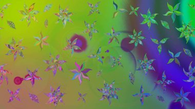 Motley illüstrasyonu. Moda baskıları için zarif bir şablon. Çiçekli bahar çiçekleri. Küçük çiçekte güzel bir desen. Robot resim. Küçük renkli çiçekler..