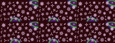 Kahverengi renkli çiçekler. Çiçek deseni. Raster illüstrasyonu. Kahverengi renkte çiçek eskizi. Şatafatlı bahar bahçesi dokusu.