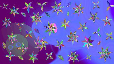 Çizim kalıbı. Hint süsü. Mor renklerde. Renkli süs kenarı. Raster illüstrasyonu. Çiçek duvar kağıdı.