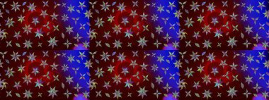 Parlak renkli çiçekleri ve kahverengi renkli yaprakları olan harika bir çiçek deseni. Halk tarzı. Modern çiçek arkaplanı. Moda baskıları için zarif bir şablon.