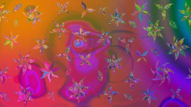 Çiçekler suluboya eskiz deseni. Raster Stili kumaş deseni.