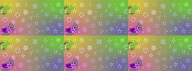 Çiçek buketleriyle klasik bir eskiz şekli. Raster illüstrasyonu. Tarafsız renklerde.