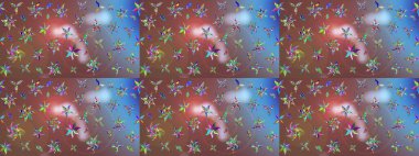 Süslü kumaş deseni. Raster deseni. Çiçekli çiçek deseni, suluboya..