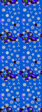 Çiçekli karalama şeklinde Raster çiçek deseni. Yumuşak, bahar çiçekli arka plan. Mavi renkte çiçekler.