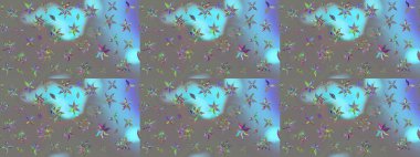 Sevimli çiçek raster deseni. Renkli Yaz Temalı eskiz kalıbı. Modaya uygun kumaş deseni. Düz Çiçek Elementleri Tasarımı.