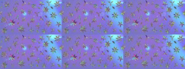 Güzel kumaş deseni. Raster illüstrasyonu. El çizimi. Çiçekler, dallar, otlar ve çiçekler.