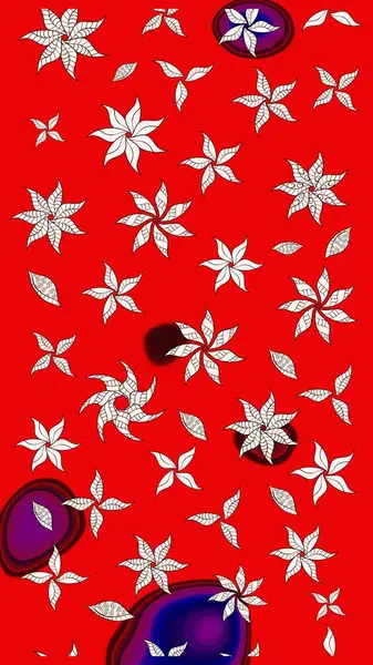 Düz Çiçek Elementleri Tasarımı. Raster çiçekli arka plan. Güzel kumaş deseni. Güzel eskiz şekli. Renkli Yaz Temalı eskiz kalıbı. Yazdır.